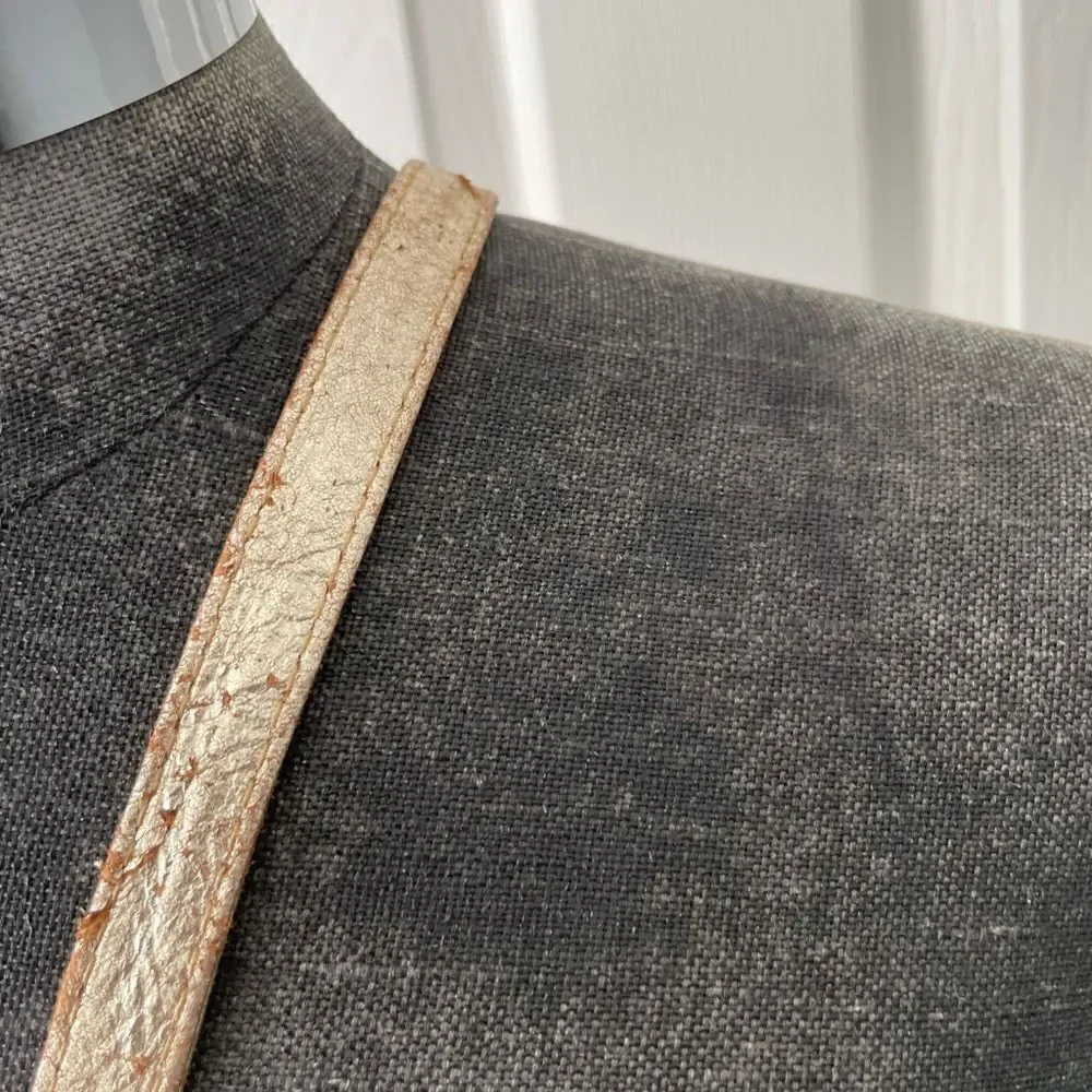 Janet & Janet Gold Leather Crossbody. Made in Italy.
